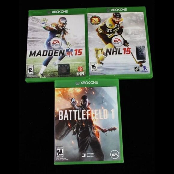 XBOX ONE NHL 15 BATTLEFIELD 1 MADDEN NFL 15 LOT OF 3 GAMES NO SCRATCHES - Picture 1 of 8
